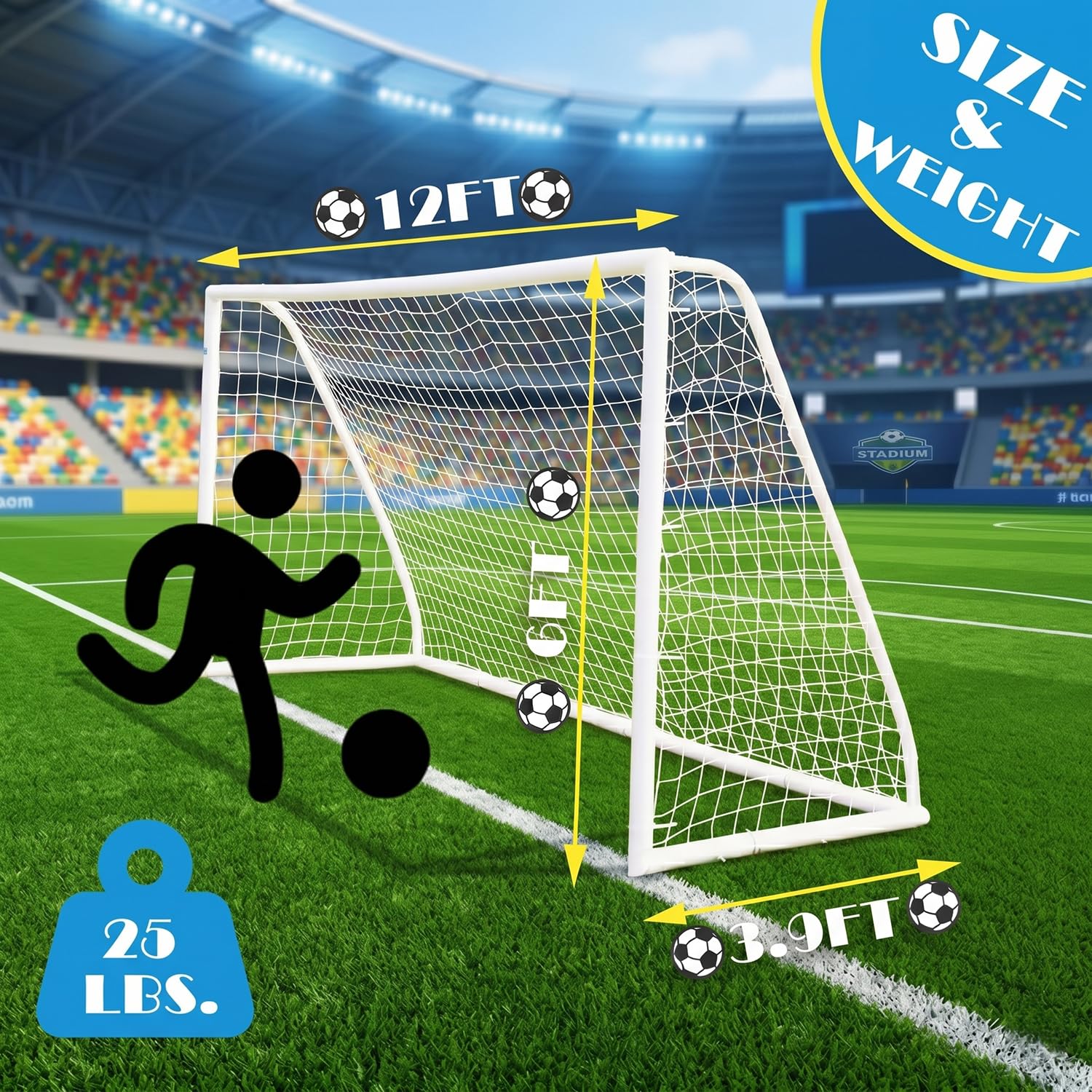Amazon.com : EGREE Portable Soccer Goal for Backyard - 12x6FT